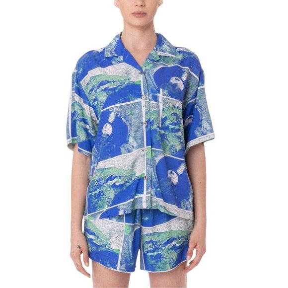 Obey Atoll Blue Multi Shirt - Picture 1 of 6
